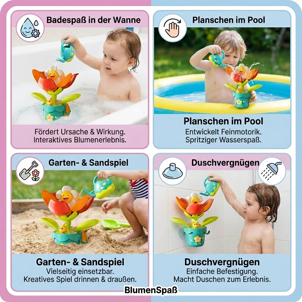 Badespielzeug mit Gießkanne für Blumenliebhaber