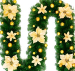 Festliche LED-Girlande im Rattan-Look | 270 cm | Warmweißes Licht