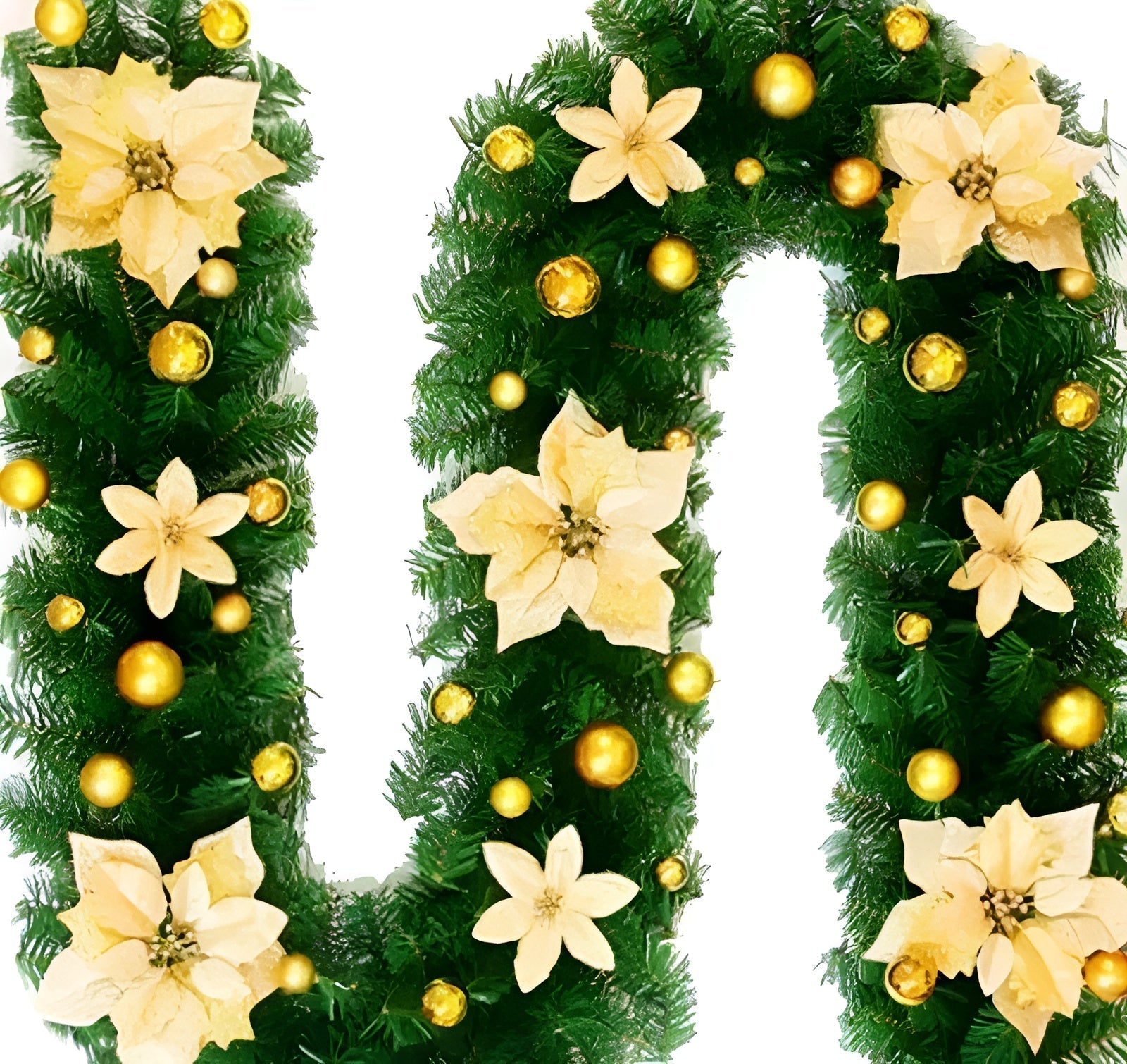 Festliche LED-Girlande im Rattan-Look | 270 cm | Warmweißes Licht