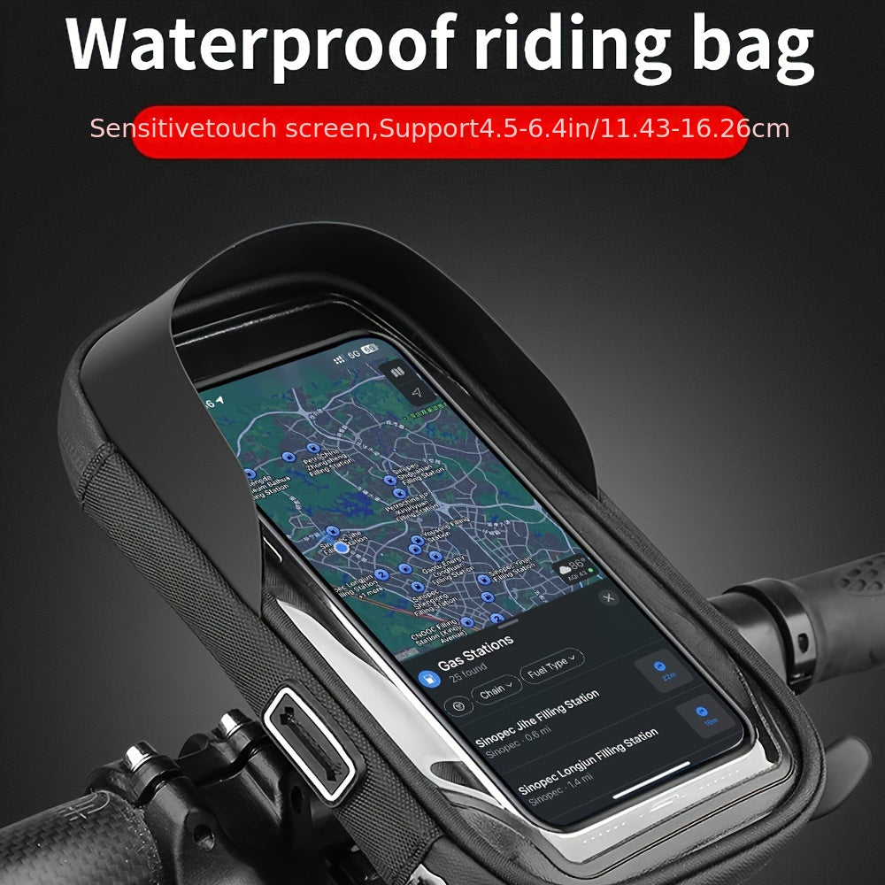 Wasserdichter Handyhalter für Fahrrad und Motorrad – 360° drehbar, passend für 4,5–6,4 Zoll