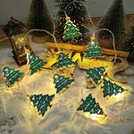 Festliche LED-Lichterkette mit Schneemann und Tannenbaum