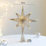 Festlicher Goldstern mit LED-Beleuchtung für den Weihnachtsbaum