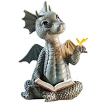 Enchanting Reading Dragon for Garden & Home
