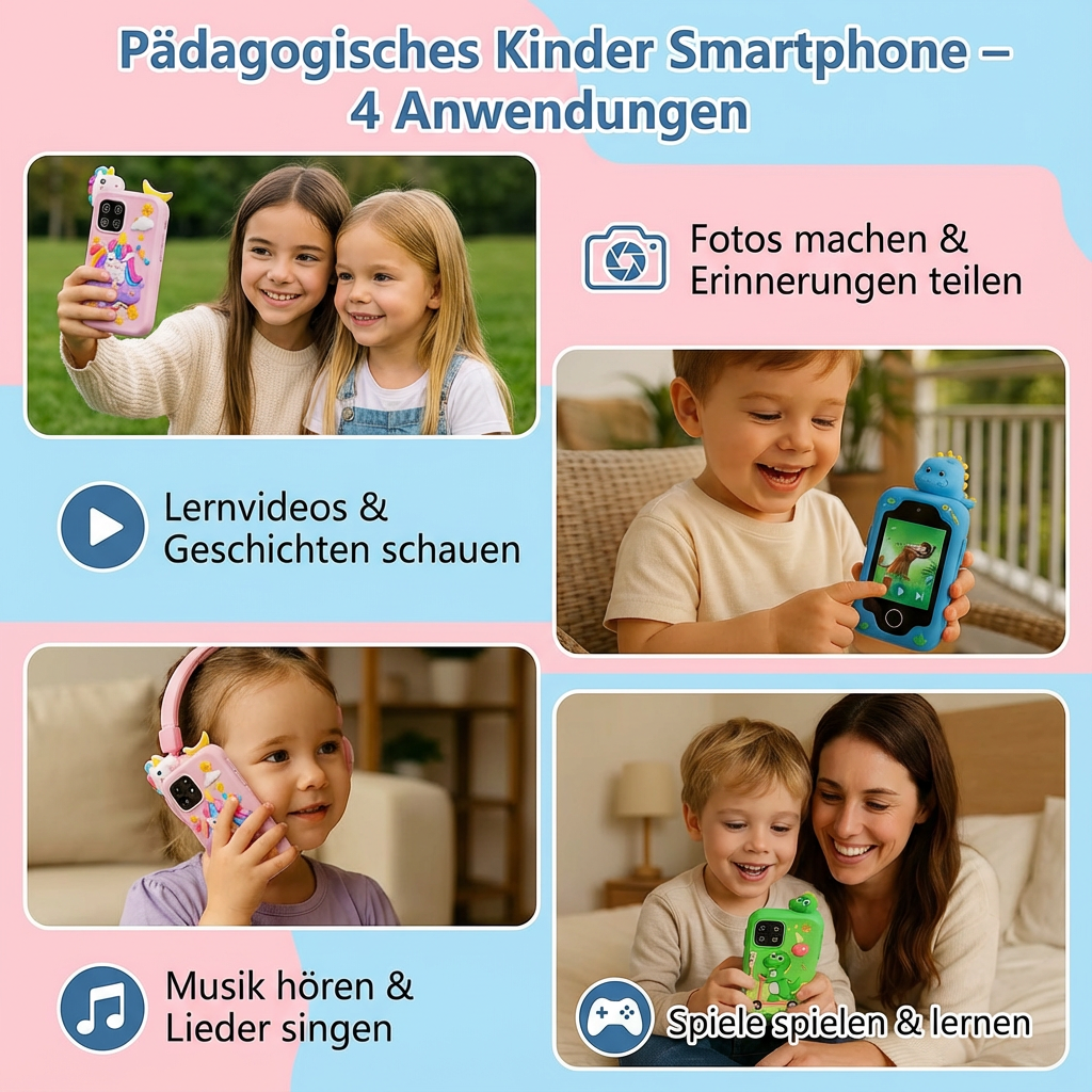 Interactive learning toy in a smartphone design for children
