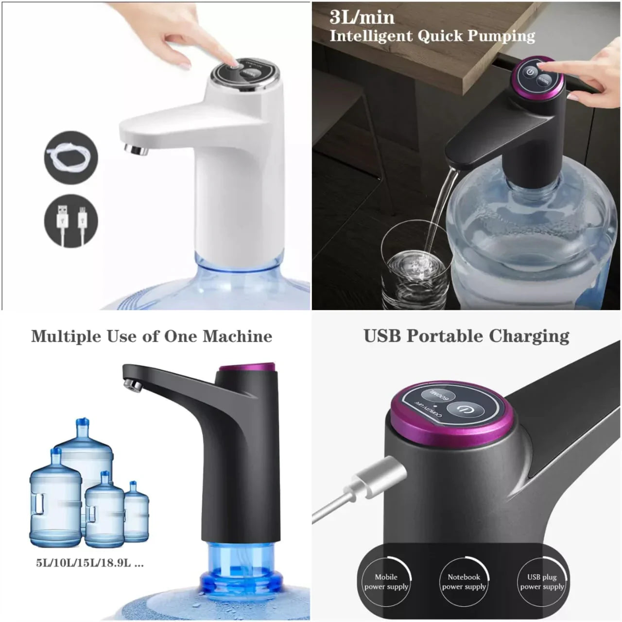 Tragbare automatische elektrische Wasserflaschenpumpe mit USB