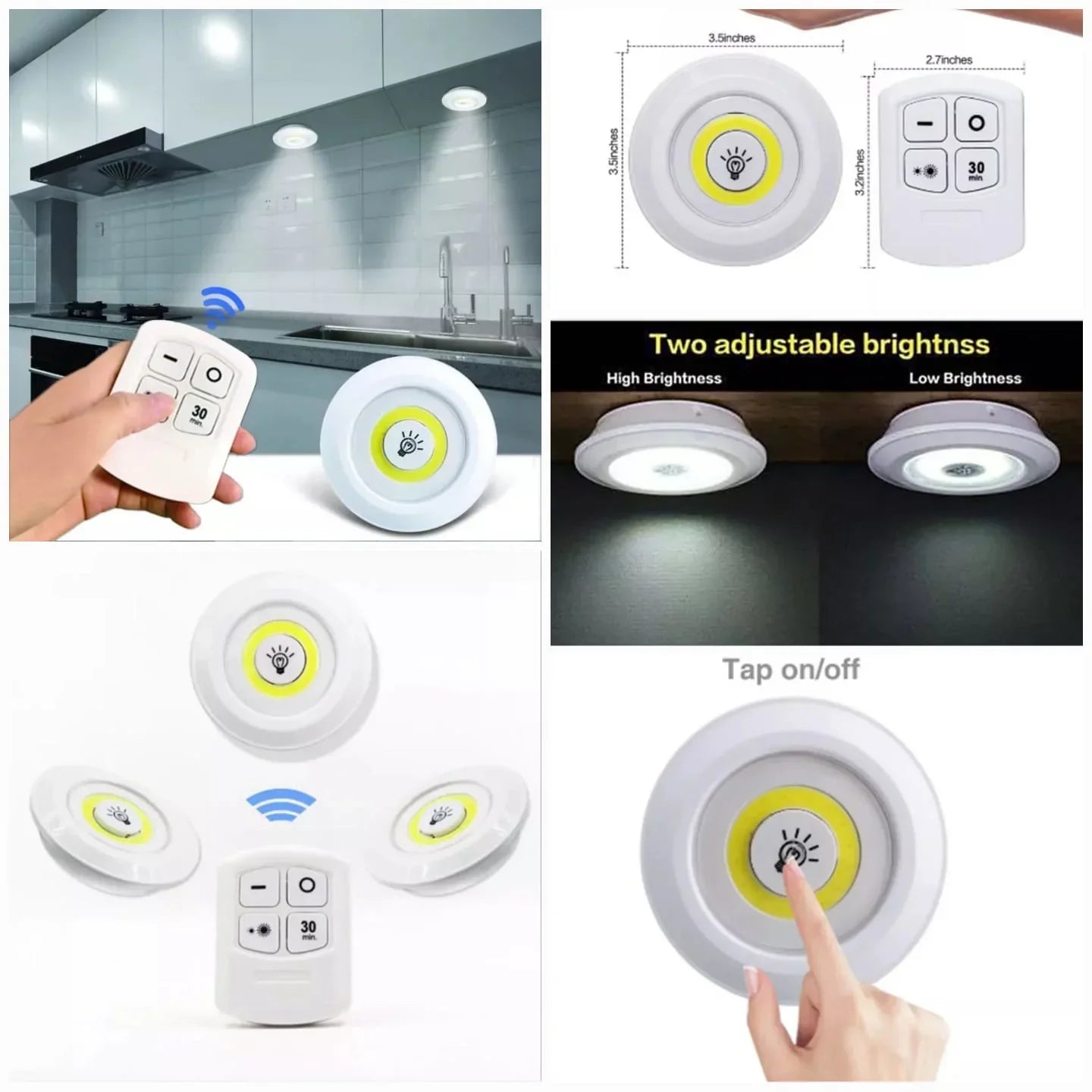 3er Set kabellose LED Schranklichter mit Fernbedienung