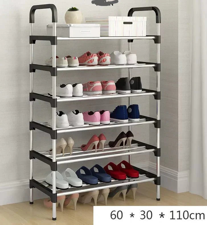 Praktisches 6-stufiges Schuhregal aus Edelstahl