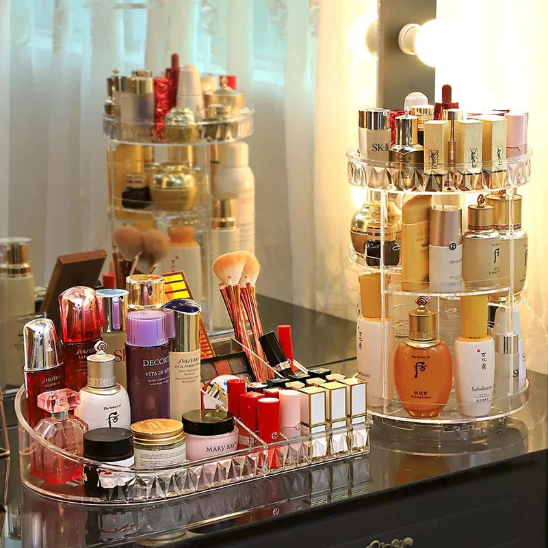 360° Drehbarer Kosmetik Organizer für Perfekte Übersicht