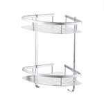 2-lagiges Aluminium-Stahl-Eckregal für das Badezimmer