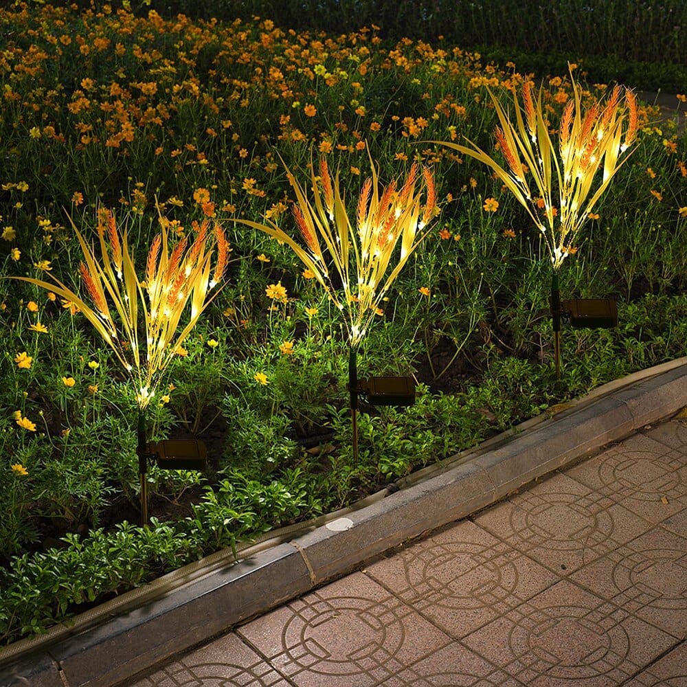2er Set Solar-Weizenlichter für zauberhafte Gartenakzente