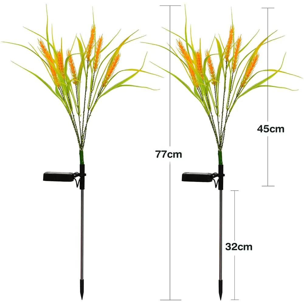 2er Set Solar-Weizenlichter für zauberhafte Gartenakzente