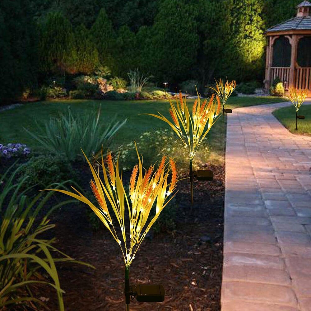 2er Set Solar-Weizenlichter für zauberhafte Gartenakzente