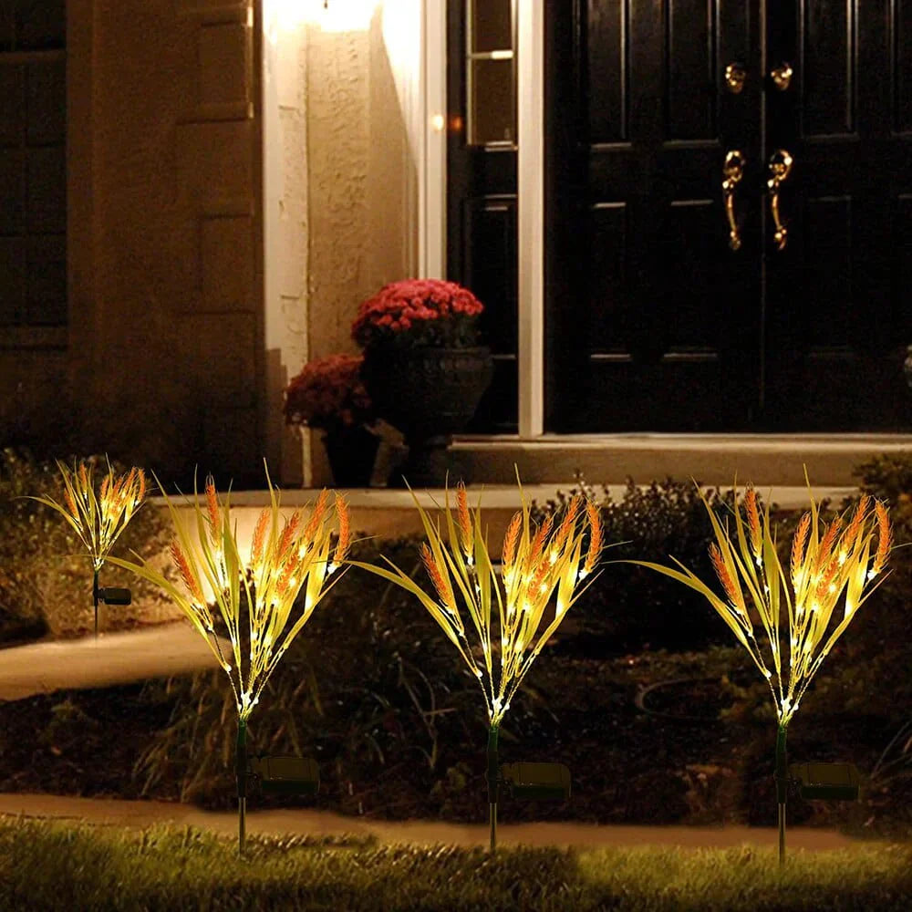 2er Set Solar-Weizenlichter für zauberhafte Gartenakzente
