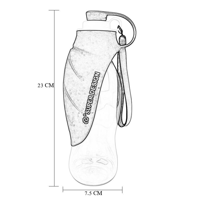 Praktische 2-in-1 Wasserflasche für Hunde (580 ml)