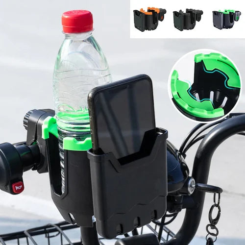 Vielseitiger 2-in-1 Getränke- und Handyhalter für unterwegs
