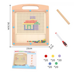 2-in-1 Magnetische Holzpunktetafel - Das Ideale Reisespielzeug