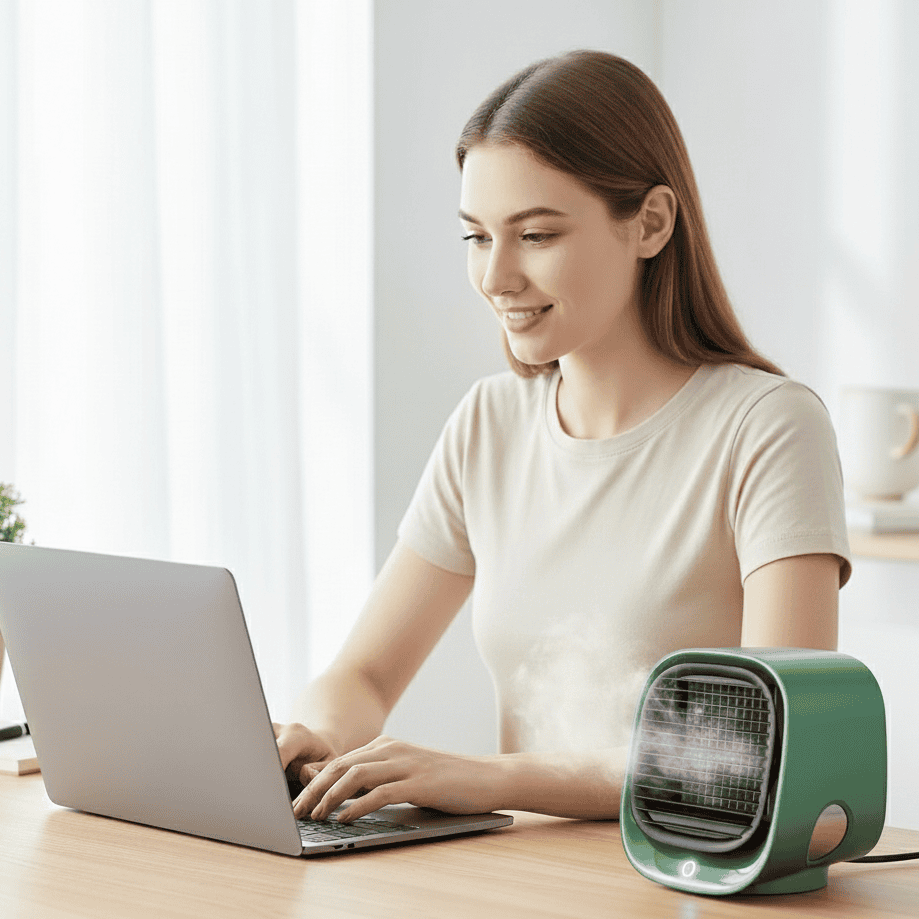 Compact Climate Controller and Humidifier – Energy-Saving and Mobile
