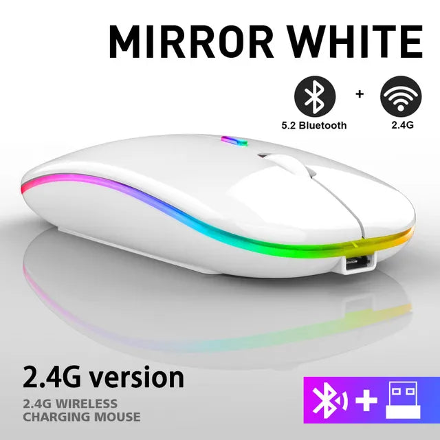 Kabellose Maus mit RGB-Beleuchtung – Akku-Frei