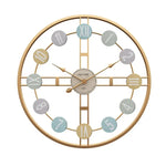 Große Vintage Wanduhr mit römischen Ziffern und Metallrahmen