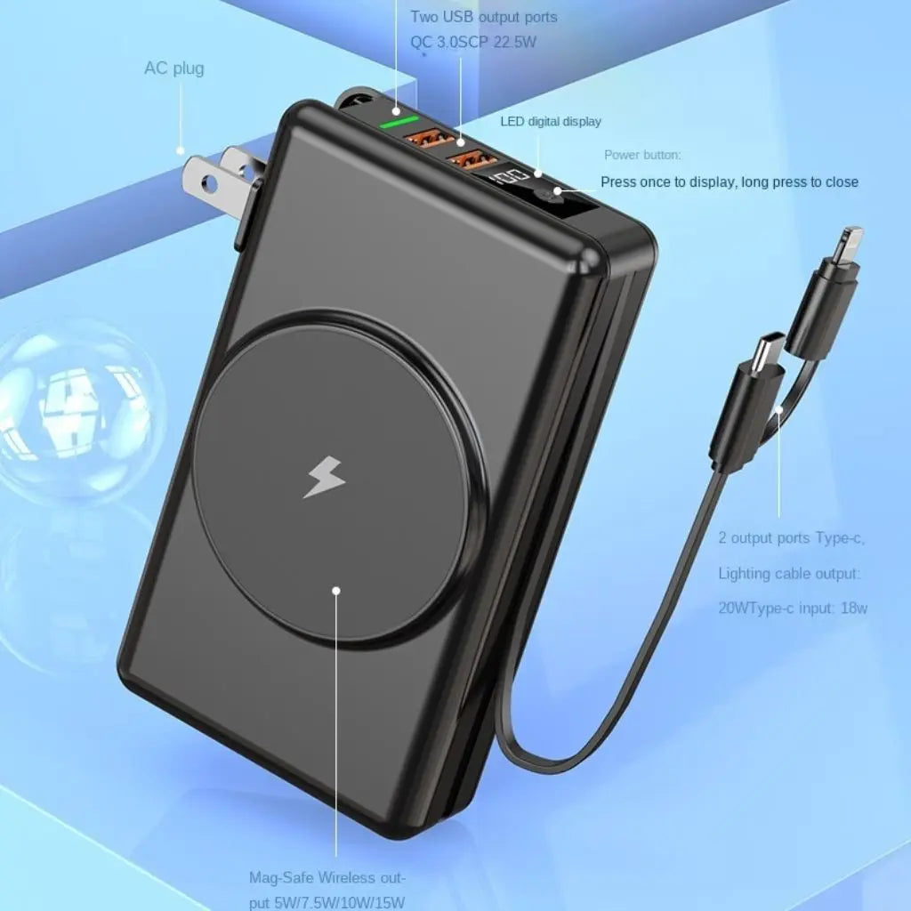 EnergiPower 5-in-1 Powerbank – 15.000mAh mit Schnellladefunktion