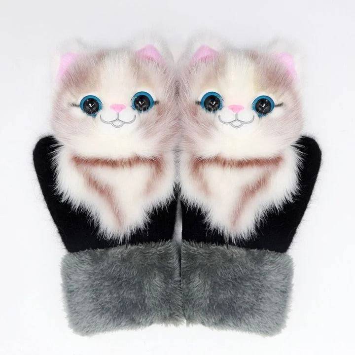 Verspielte Plüschhandschuhe für die kalte Jahreszeit