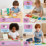 Montessori Puzzle mit Stöcken und Ringen – Pädagogisches Spielzeug