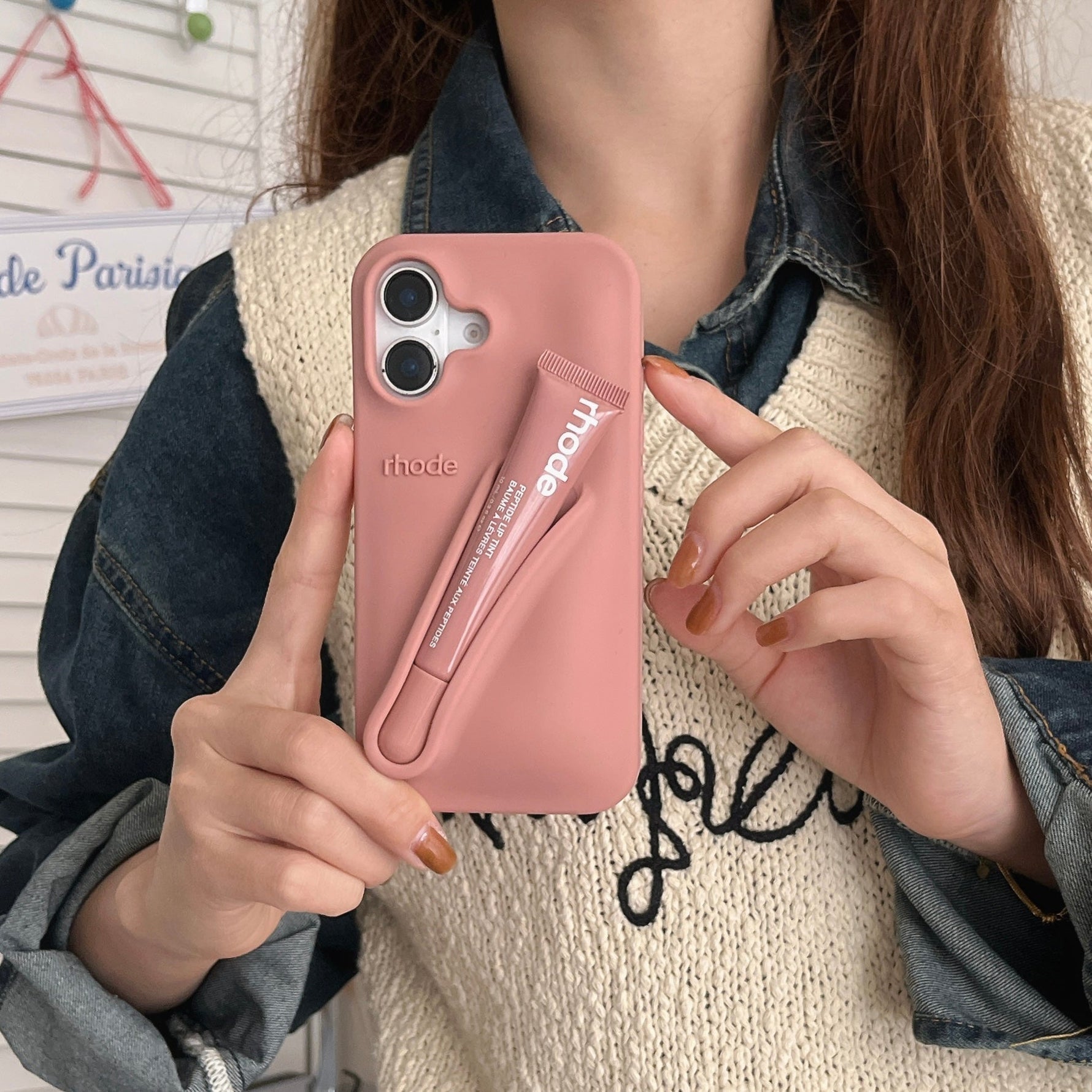 Stylische 3D Silikon Lippenstift Handyhülle für iPhone