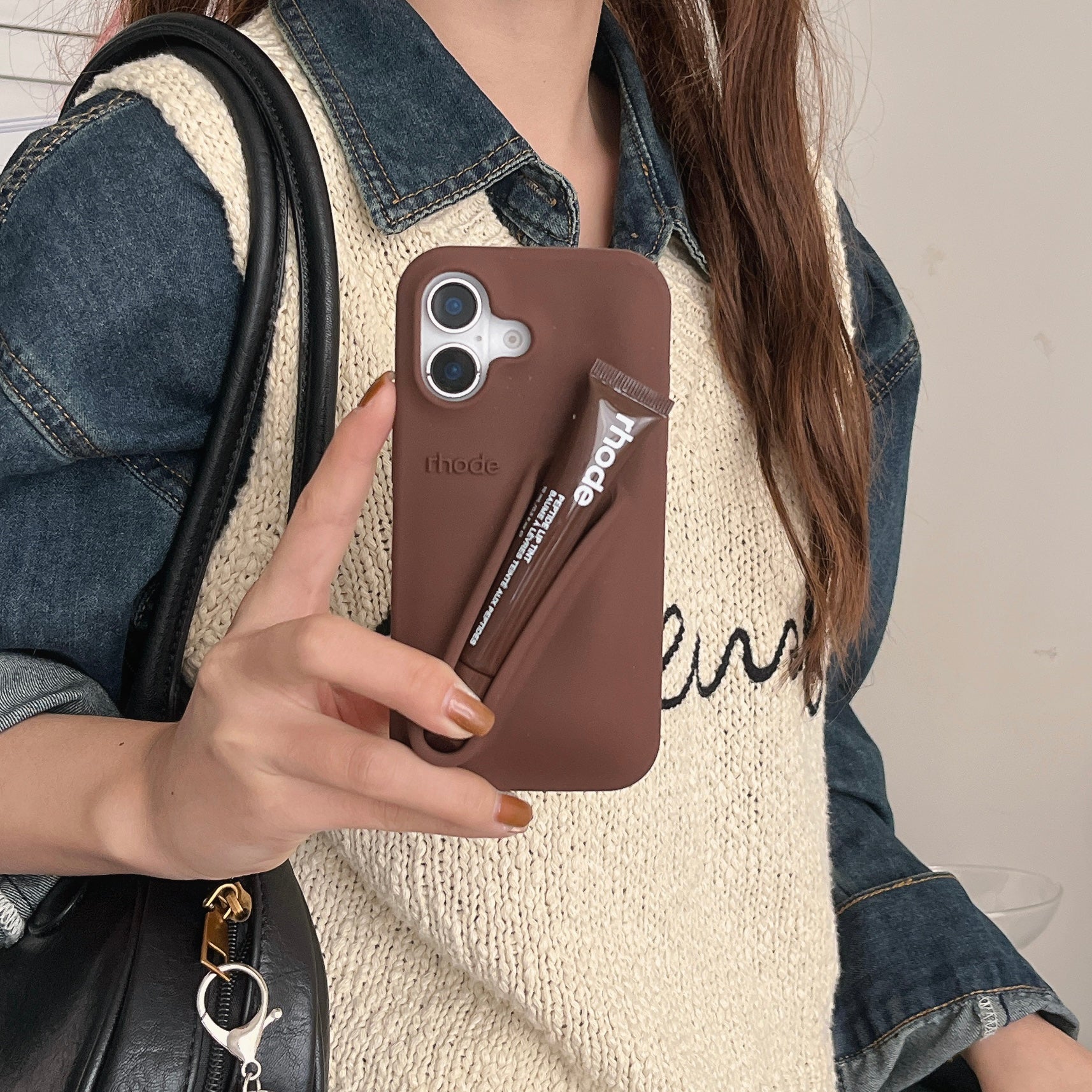 Stylische 3D Silikon Lippenstift Handyhülle für iPhone