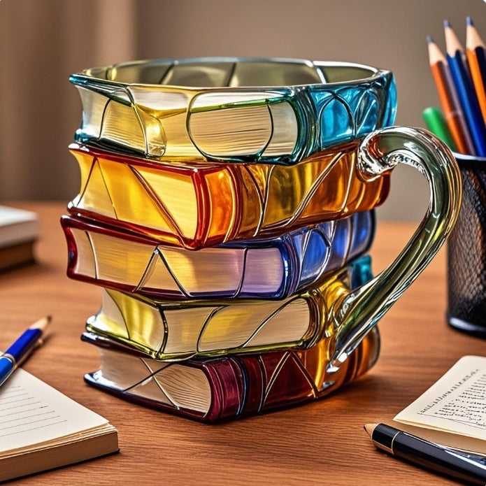 Literarische Tasse – Handbemalte 3D Tasse im Buchdesign