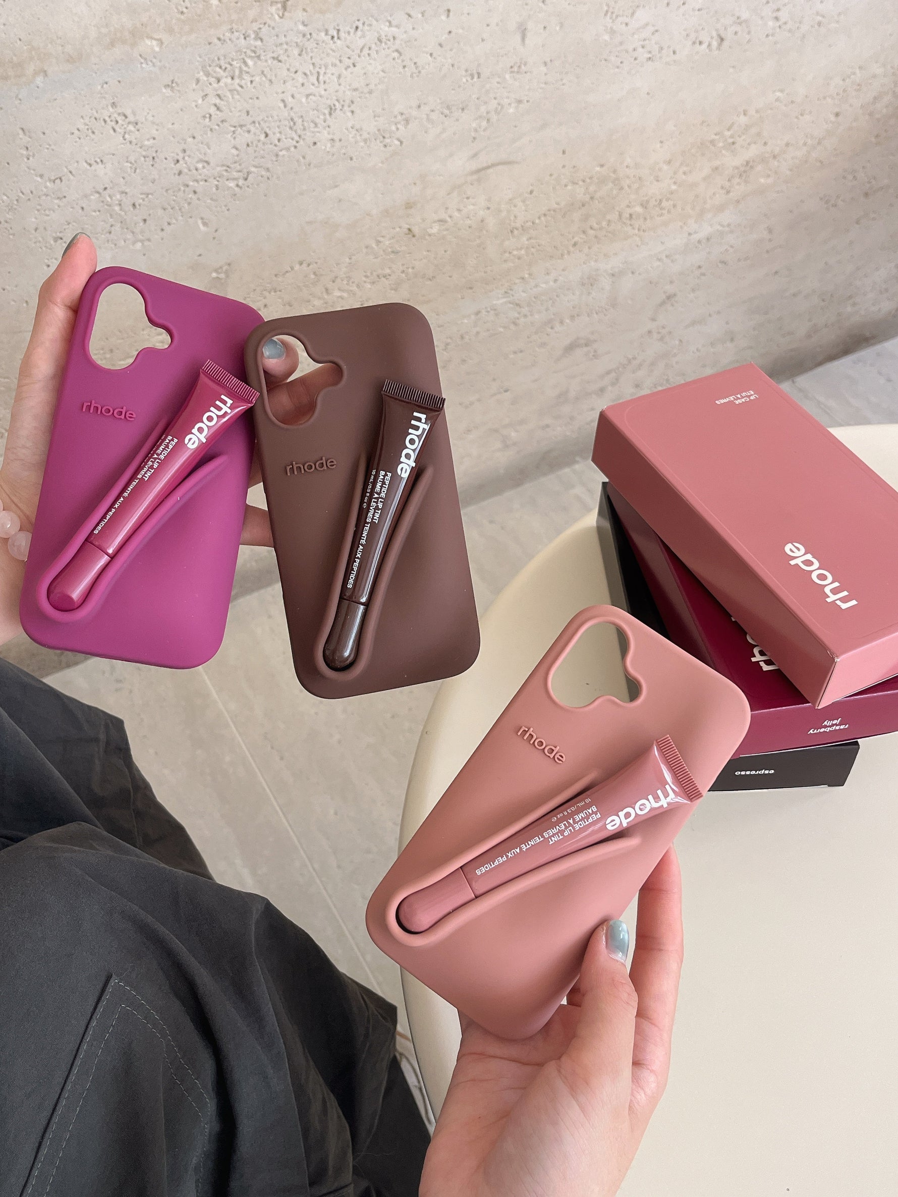 Stylische 3D Silikon Lippenstift Handyhülle für iPhone