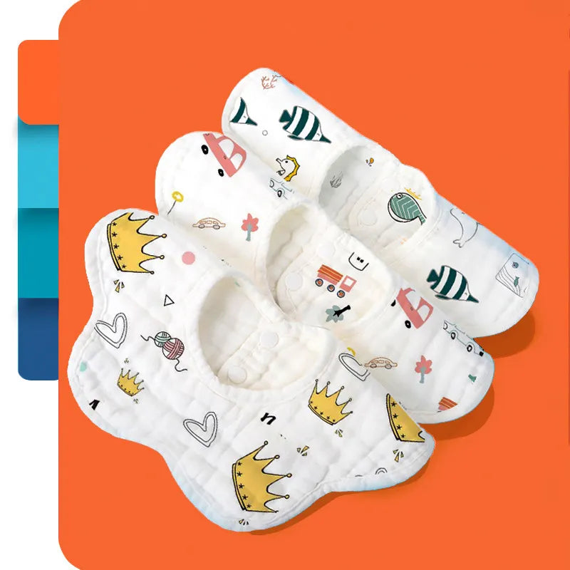 Musselin Baby Lätzchen – Sanfte Spucktücher mit niedlichen Designs