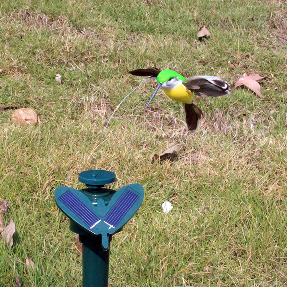 Solar-powered garden ornaments with lively movements