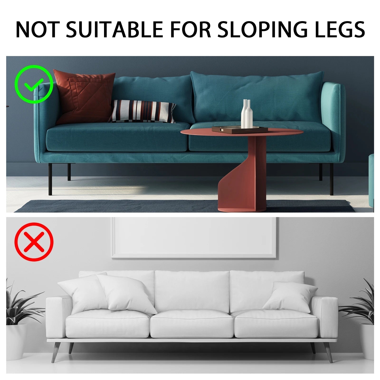 High-quality furniture legs with adjustable height for more comfort