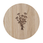 Elegante Untersetzer aus Eichenholz mit Blumenmuster
