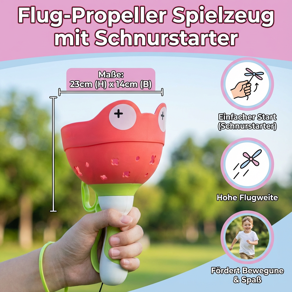 Spielzeug-Propellerflugzeug mit Schnurstartmechanismus
