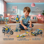 Spielset mit Bausteinen für Wissenschaft und Technik im 3in1-Design