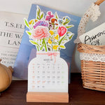 Schreibtischkalender 2024 mit blühenden Blumen