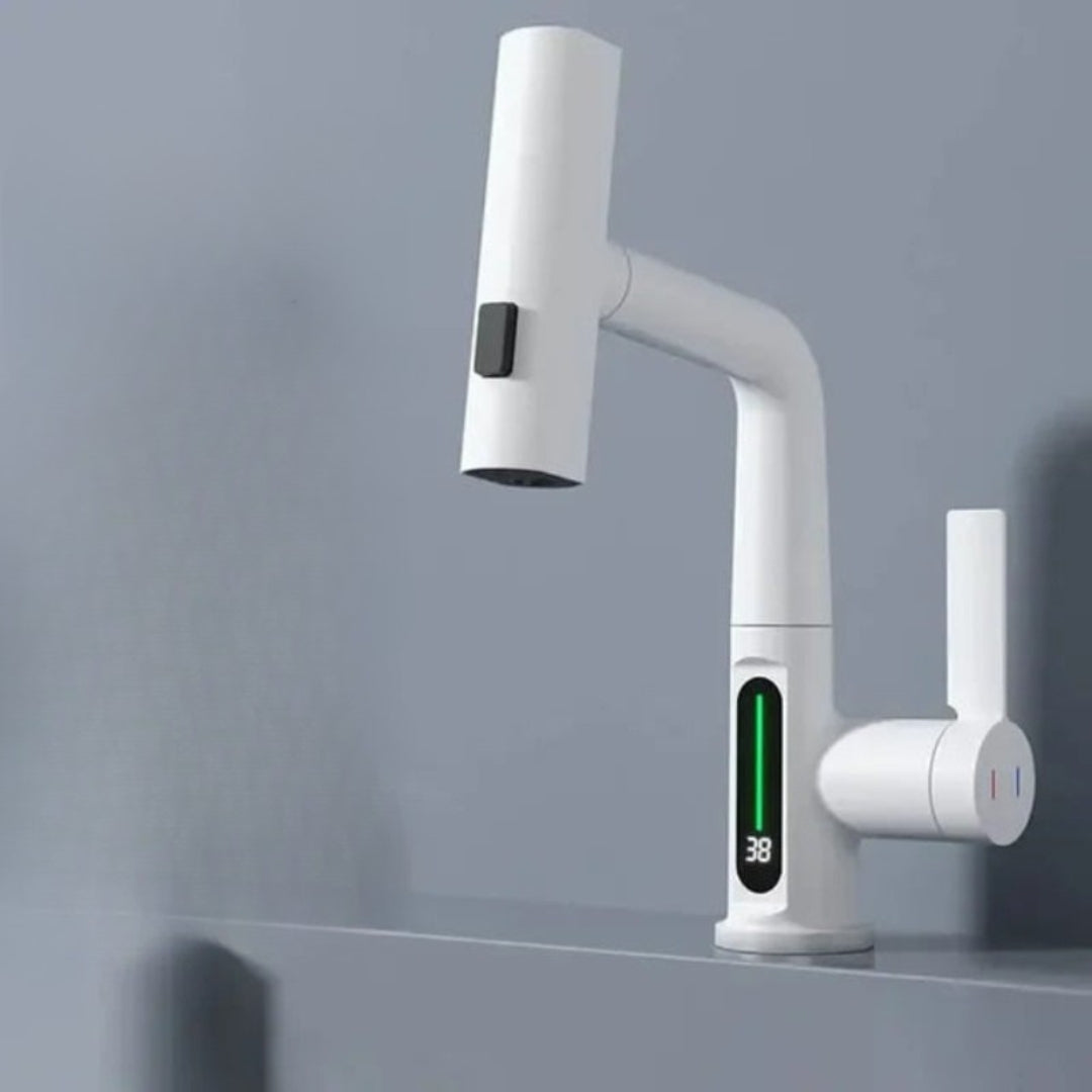 Smart Kitchen Faucet with Temperature Display and Spray Modes