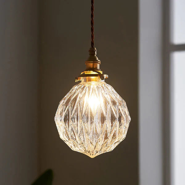 Hängelampe aus Glas im Industriestil mit Strukturdesign