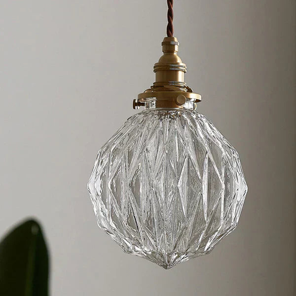Hängelampe aus Glas im Industriestil mit Strukturdesign