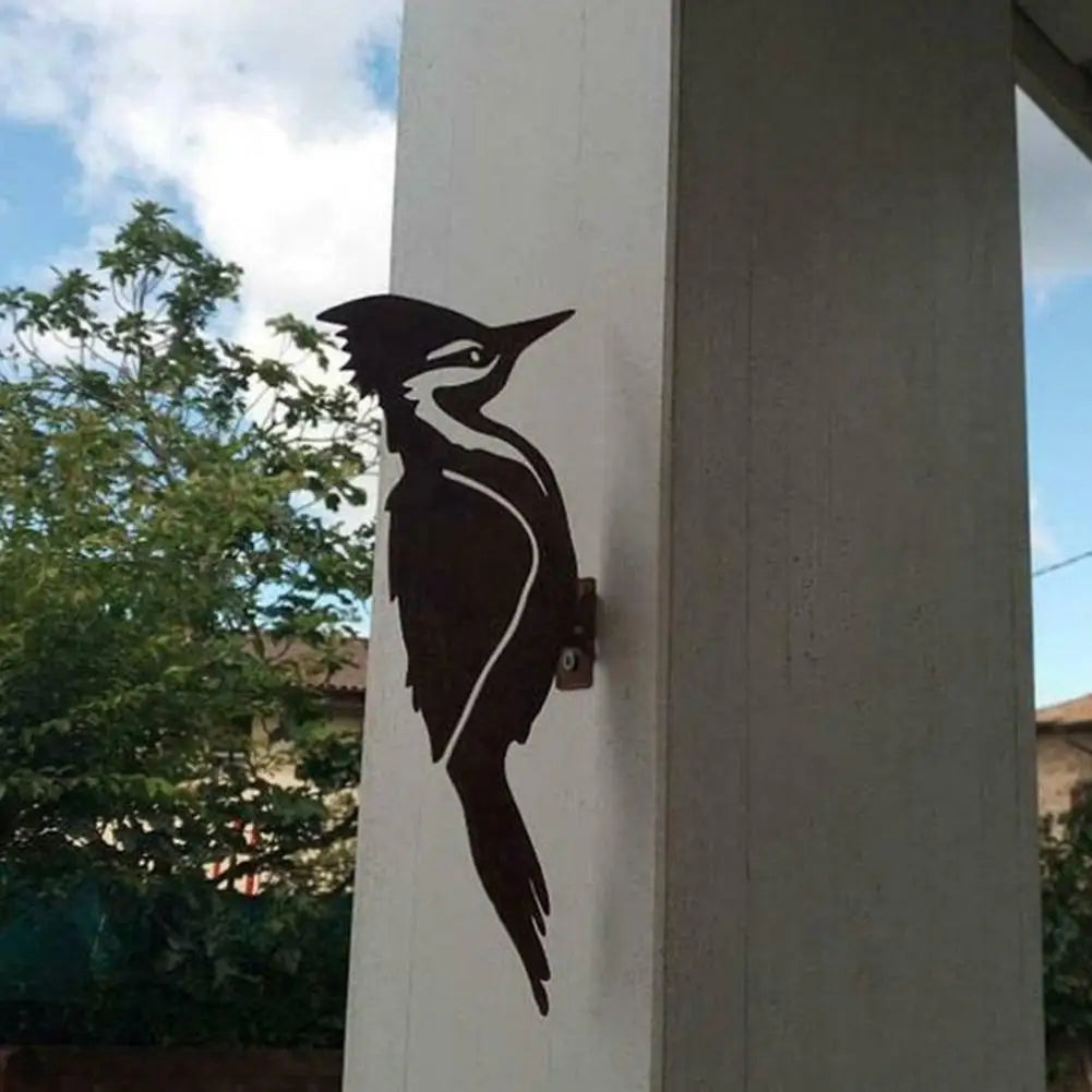 Stylish bird figurine for the garden | Rust look | Metal | 14 x 7 x 1 cm