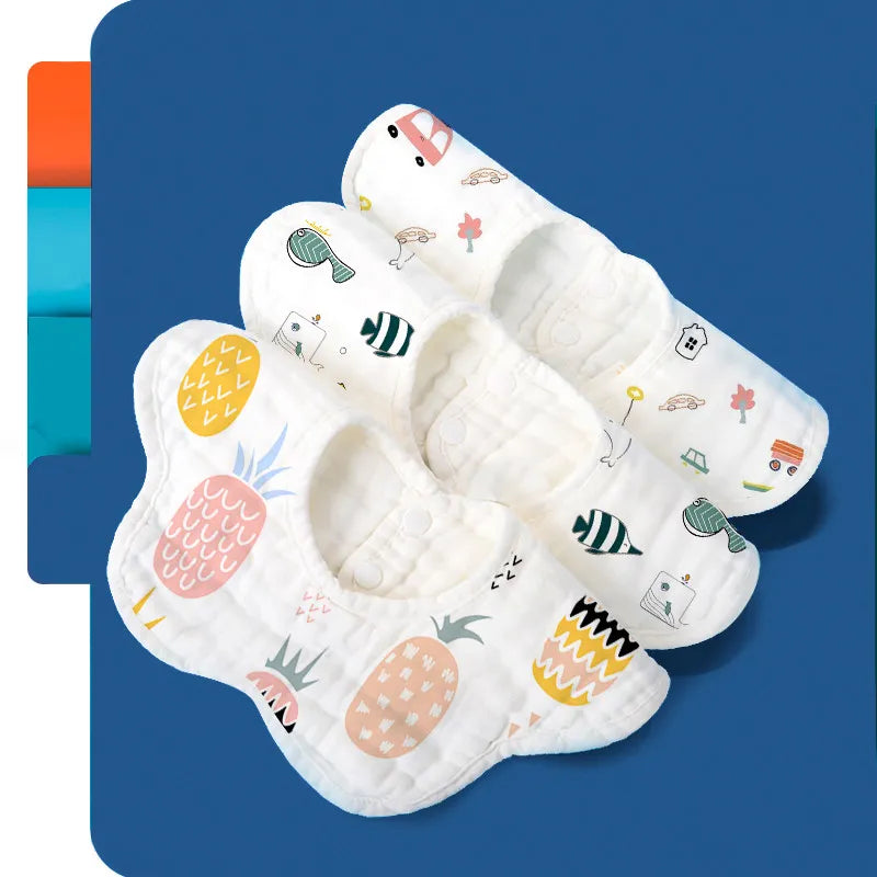 Musselin Baby Lätzchen – Sanfte Spucktücher mit niedlichen Designs