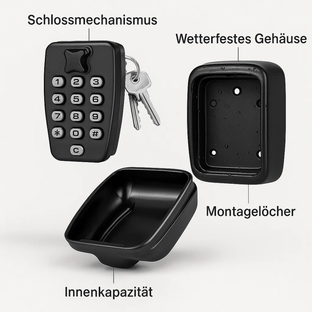 Wetterfeste Schlüsselbox zur Wandmontage – Schlüsselaufbewahrung für außen
