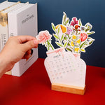 Schreibtischkalender 2024 mit blühenden Blumen