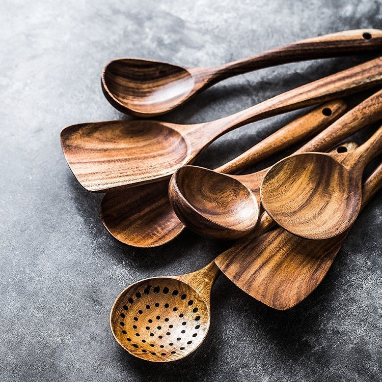 Nature-Inspired Wooden Kitchen Utensil Set