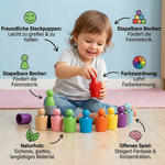 Holz Lernspiel mit Sortierbechern für Farben nach Montessori