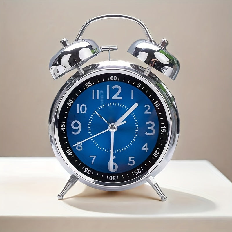 Klassische Metall-Weckeruhr mit Glockenoberteil für pünktliches Aufwachen