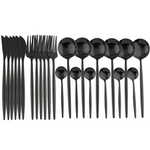 Elegantes 24-teiliges Besteckset in Schwarz – Edelstahl & Spülmaschinenfest