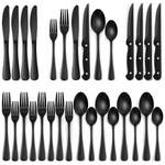 Elegantes 24-teiliges Besteckset in Schwarz – Edelstahl & Spülmaschinenfest