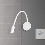 Verstellbare Wandlampe im Zylinderdesign aus Silikon und Metall – LED in Schwarz/Weiß